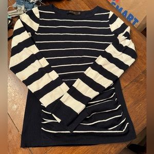 The Limited - sz s. Navy & white striped runched/maternity midsection